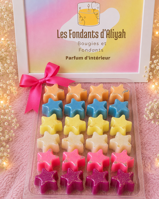 🌟 Coffret Clamshell – 24 Étoiles Parfumées - Cire de végétale artisanale - Les Fondants d'Aliyah - Fondant parfumé